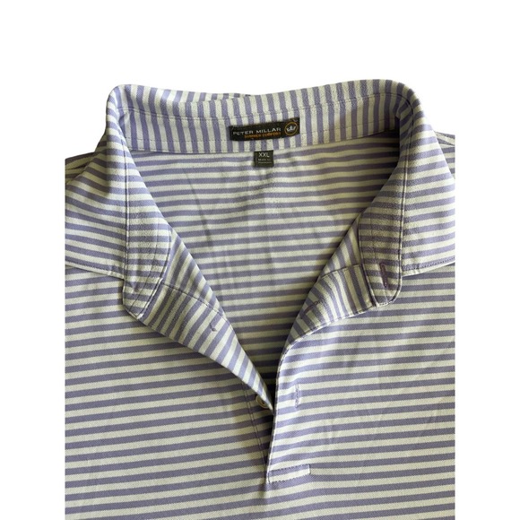 Peter Millar Summer Comfort Purple and White Polo Size XXL - Picture 3 of 3